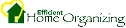 Efficient Home Organizing logo with house graphic.